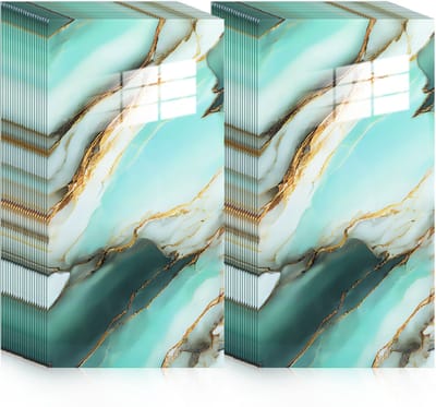 40 Stuks Zelfklevende Keukensplashboard Tegels 30x60 cm - Ook voor Badkamer & Woondecoratie | Echte Tegel Look zonder Breekwerk,Blauwe kleur