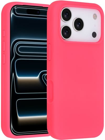 TUNIQ telefoonhoesje voor Apple iPhone 17 Pro - Siliconen backcover - Felroze