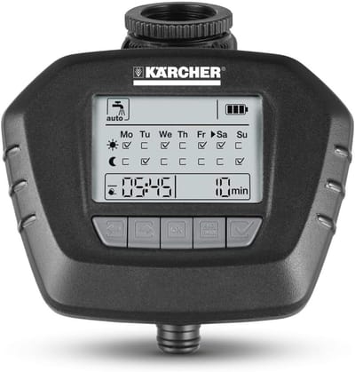 Watertimer met vier modi - Automatische besproeiing, handmatige besproeiing, afteltimer en 24-uurs pauze - Instelbare tijd en duur