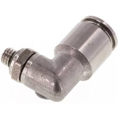 6mm x M 5 90 graden L-verbinding RVS Insteekfitting Buitendraad Draaibaar FKM