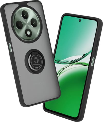 Hoesje geschikt voor Oppo Reno12 F/Reno12 FS - Techsuit Glinth Back Cover met ring en magneet - Zwart