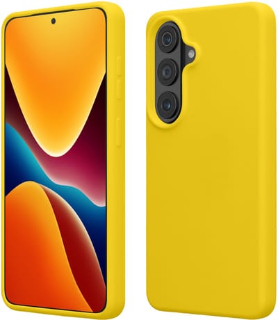 kwmobile telefoonhoesje geschikt voor Samsung Galaxy S26 - Hoesje met siliconen coating - Smartphone case in stralend geel