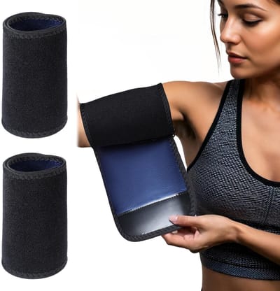 Dailygoods- Armtrimmers Verstelbaar - Zweetbanden - Vetverbrandingsbanden - Trainer/Toner - Slankere Mouwen - 2 Stuks - Zwart - Armsleeves
