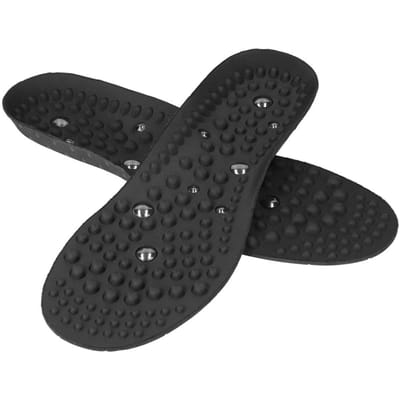 Voet Magneettherapie Massage Inlegzolen Ademende Schoen Voetpijn Verlichting Massage Inlegzolen(L 45-47 Zwart) zwart