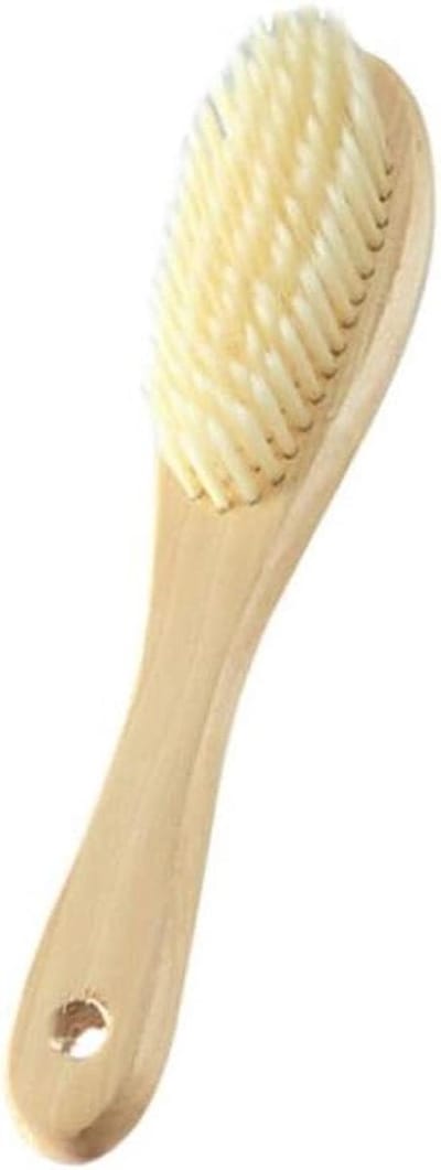 Kleding Borstel - Schoonmaakborstel Hout - Vlekken Verwijderen - Zachte PET Borstels - 20 cm Lengte - Houtkleur