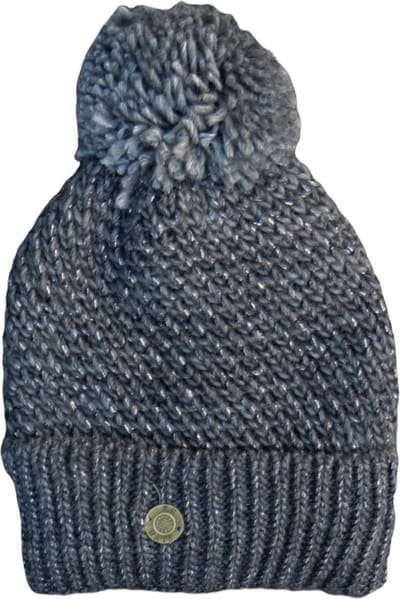 Muts dames fleece met gebreide pompon - lurex