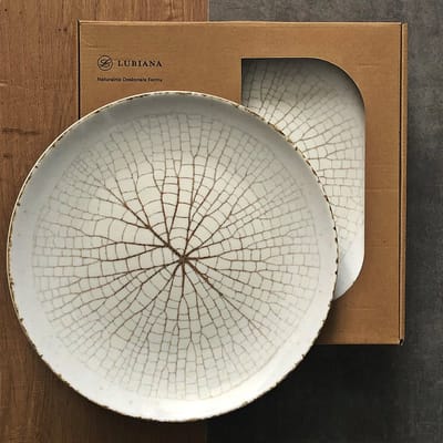Lubiana Kerajet Leaf 3 6x platte dinerborden 27 cm beige/bruin