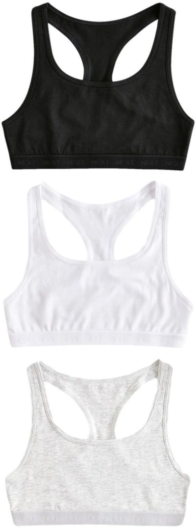 Next - Meisjes - Set van 3 korte tops met racerback - Wit