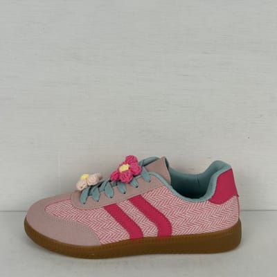 Leuke retro sneakers met bloemetjes roze Roze / 37