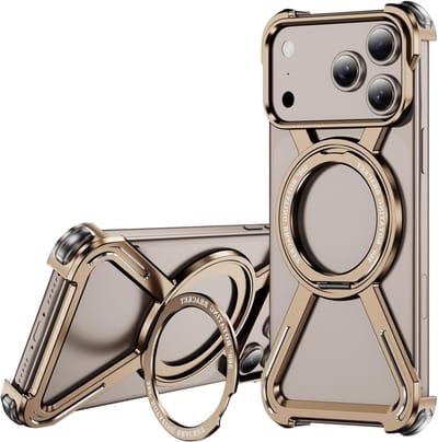 Case voor iPhone 17 Pro met Magsafe, 360° Magnetische Ringstand, Slanke Titanium Bescherming en Schokbestendige Hoes