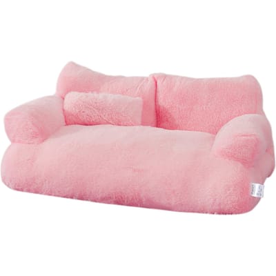 Kattenbed Ultrazacht pluche materiaal Hondenkattenbedden voor binnenkatten Kattenbank Ontlast spieren en gewrichten M roze