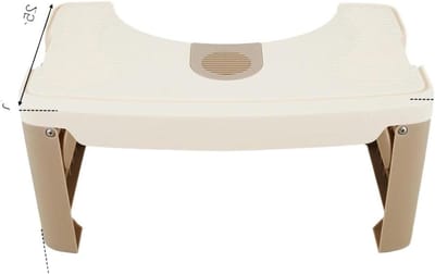Toilet Kruk - Poep Kruk - Comfortabel Zitten - Opvouwbaar Ontwerp - 41.5 cm Lengte - Kaki