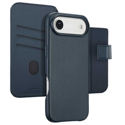 Accezz Hoesje - Geschikt voor Apple iPhone 17 Air - Leather Bookcase 2-in-1 geschikt voor MagSafe - Nightfall Blue