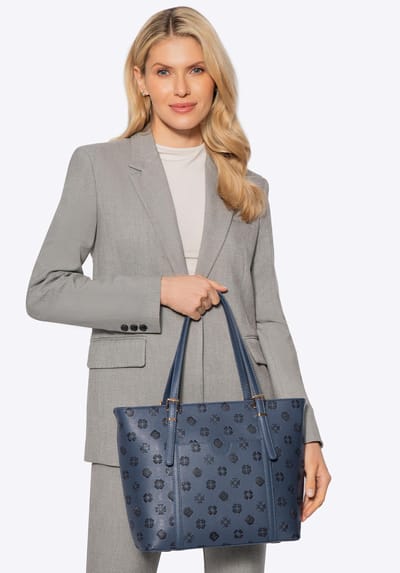 Wittchen - Dames Shopper Tas - Imitatieleer - Navy Blauw - Verstelbare Handvatten