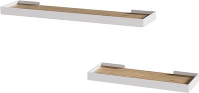 Vicco Erni Muurplank – 60 x 3 cm Set van 2 Eik wit/goud