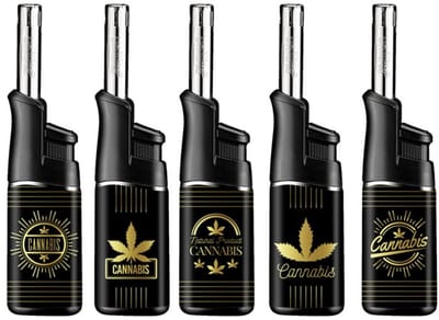 Kaarsaanstekers - 5 stuks - keuken aansteker - BERGAMO luxe met cannabis print - unilite®