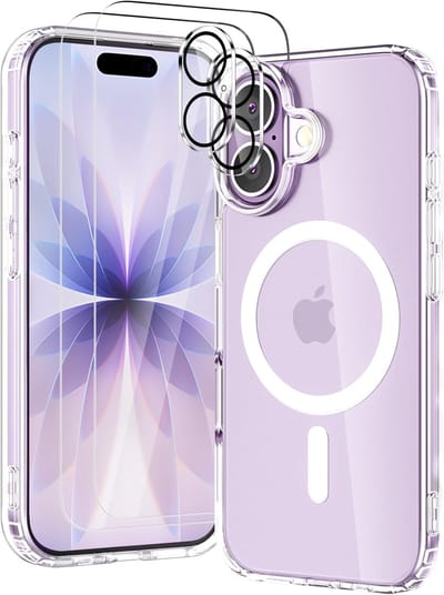 Schokbestendig Doorzichtig Hoesje | Geschikt voor: iPhone 17 - Back Cover Transparant + 2x Tempered Glass Screen Protector + 2x Camera Protector | Compatibel met MagSafe