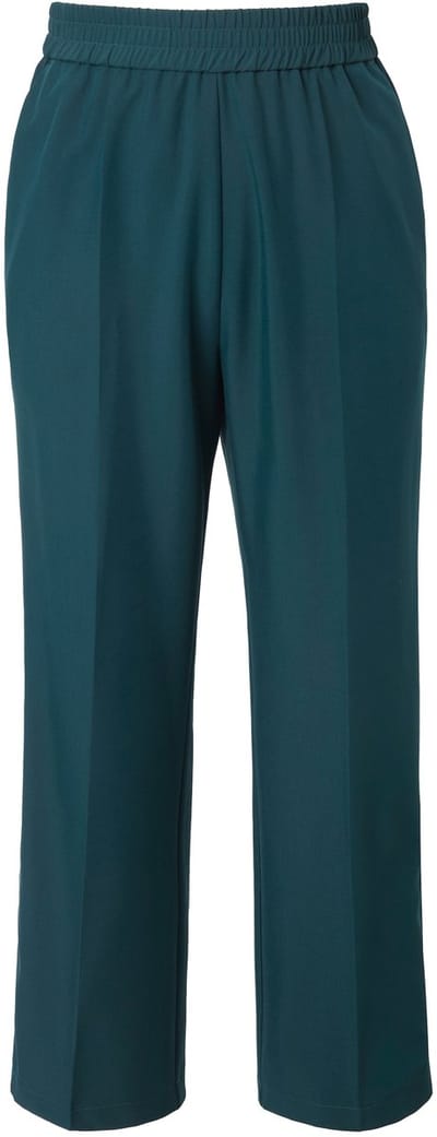 Studio Untold - Dames - Broek rechte wijde pijpen zijstrepen - Middernacht groen - Maat 42+