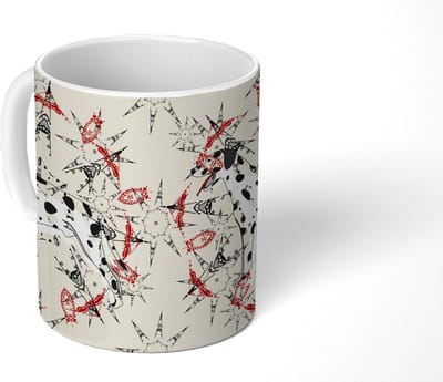 Mok - Koffiemok - Abstract - Hond - Patronen - Dalmatiër - Mokken - 350 ML - Beker - Koffiemokken - Theemok