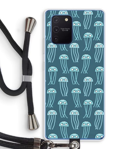 Case Company® - Hoesje met koord geschikt voor Samsung Galaxy Note 10 Lite hoesje met Koord - Kwallie - Telefoonhoesje met Zwart Koord - Bescherming aan alle Kanten en Over de Schermrand