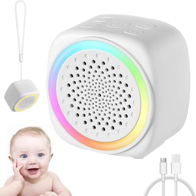 Witte ruismachine, mini-geluidsmachine, slaaphulp voor baby's voor volwassenen, slaapmuziek kinderen, baby's, 16 geluiden zonder lus, witte ruis