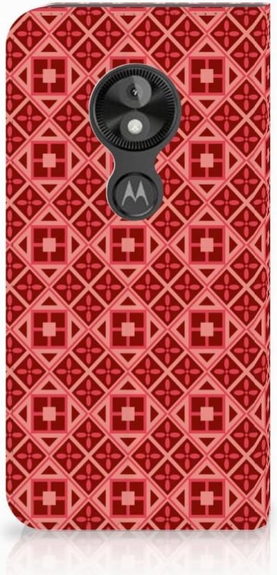 Motorola Moto E5 Play Hoesje met Magneet Batik Rood