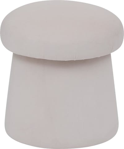 Atmosphera Poef Noa velvet Ø37xH40cm - Lichtgrijs