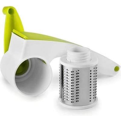 IBILI 739850 Draaibare Kaasrasp Plastic + ROESTVRIJSTAAL, Wit/Groen, 20 x 9 x 8 cm