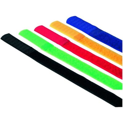 Hama 00221004 Klittenband kabelbinder Nylon Rood, Blauw, Geel, Groen, Zwart flexibel (l x b) 215 mm x 16 mm 5 stuk(s)