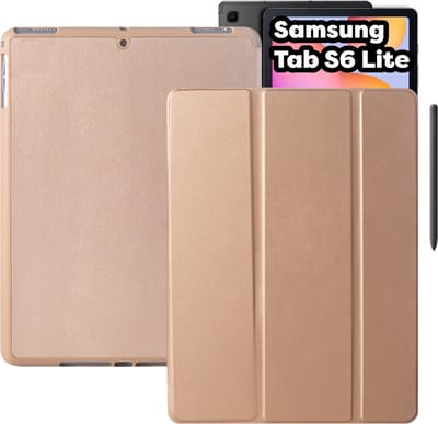 Tablet Hoes + Standaardfunctie- Geschikt voor Samsung Galaxy Tab S6 Lite Hoes - 10.4 inch (2021, 2022) - Goud