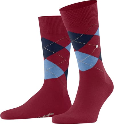Burlington Edinburgh gedessineerd wol sokken heren orange - maat 40-46