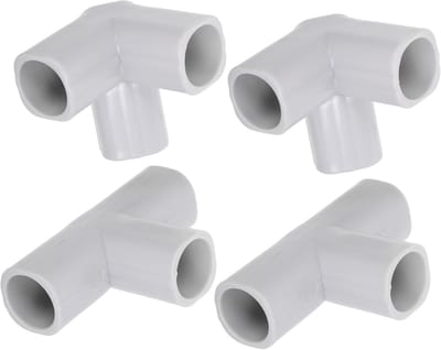 Vangrail Accessoires - Box Onderdelen - Veiligheid Creëren - Uitbreidbaar Systeem - 4 Stuks - Lichtgrijs