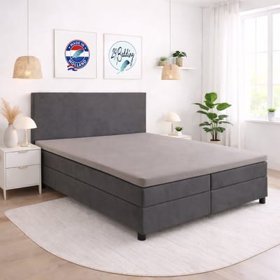 24-Bedding - Hoeslaken Topper - 80x200 cm Taupe - Verkoelend 100% Percaline Katoen