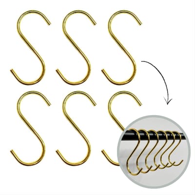 Hoya living - S haken Goud - 6 stuks - 9,5cm (middelgroot) - ophanghaken - kapstokhaken - S haakjes