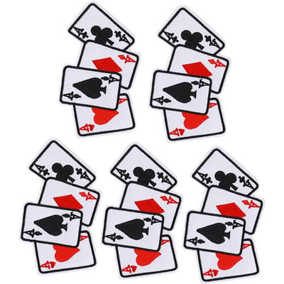 5 stuks Poker Aas Kleding Patch Strijkapplicatie Speelkaart DIY T-shirt Stoffen Sticker