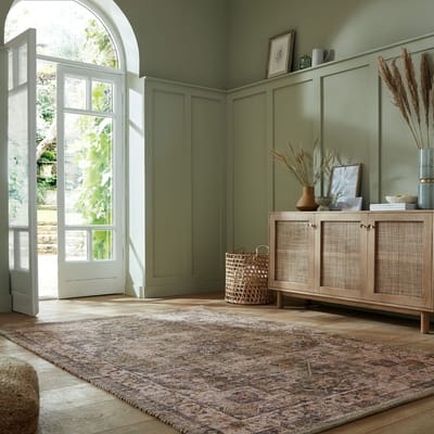Flycarpets Selena Vintage Laagpolig - Jute Vloerkleed - Groen - 200x290 cm