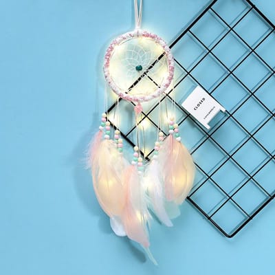 Attrape-rêves en forme de fleur de phénix, carillon à vent suspendu, lustres de jardin d'enfants, réparation d'attrape-rêves, attrape-énergie, filet attrape-rêves white