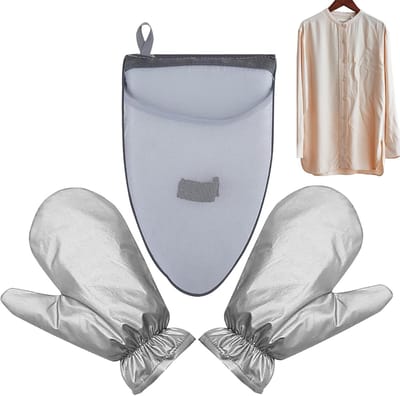 Stoom Strijkijzer Handschoen - Draagbare strijkplank - Kleding Verzorging - Hittebescherming - 24 cm - Grijs