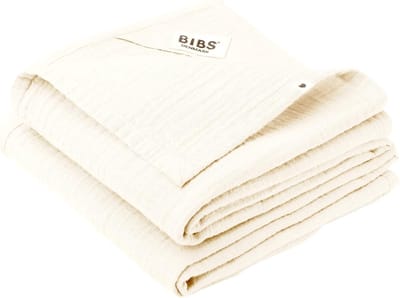 Muslin Doekje 2-pack voor Baby's | Knuffeldoek, Slabbetje, Lichte Dekens | 100% Biologisch Katoen | 70x70 cm | Ivory
