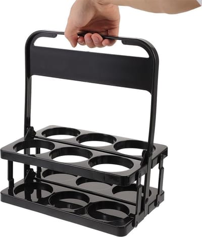 La'Moussawi ® Flessenhouder voor Sport en Evenementen, Opvouwbare Draagmand voor 6 Drinkflessen