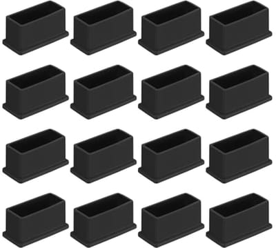 16 Stuks Vierkante Stoelpootdoppen PVC - Meubelbescherming voor Binnen en Buiten
