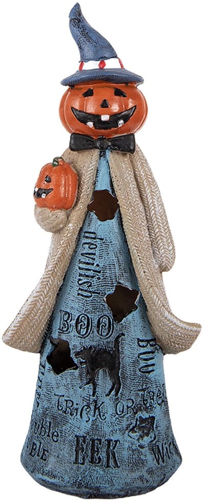 Clayre & Eef Halloween decoratie Overig 10x8x23 cm Blauw Kunststof Herfst decoratie