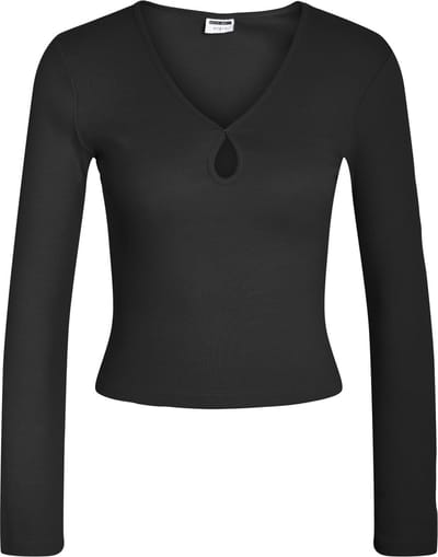 NOISY MAY NMMAYA L/S V-NECK KEYHOLE TOP S* Dames Top - Maat S