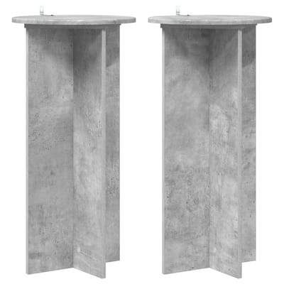 vidaXL - Plantenstand - 2 - st - Betongrijs - 40 - x - 40 - x - 80 - cm - Bewerkt - hout