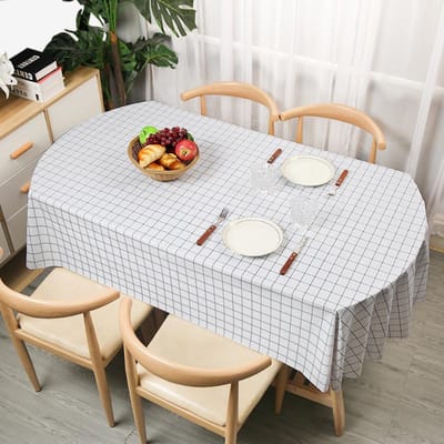 Ovaal Tafelkleed Waterdicht Oliebestendig Pvc Tafelbeschermer hoes Decoratieve Eettafel Koffiezaak Bruiloft Decor Mooi Tafelkleed 120x160cm 1pcs