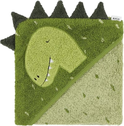 Trixie Badcape - Mr. Dino - 75x75cm - 100% Biologisch Katoen - Hooded Towel - Handig formaat