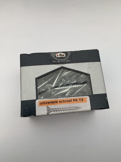 Hout schroef. 5.0 x 50mm. lang. platkop-torx-30. Verzinkt. 75 stuks universele spaanplaat schroeven. Ifix.