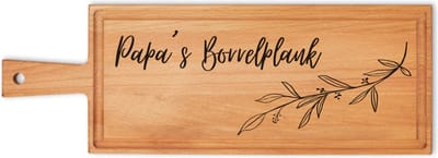 Papa's Borrelplank | Duurzame Borrelplank | Tapasplank | Serveerplank met handvat 49 x 17 cm | cadeautip! | Papadag - Kado - Geschenk - Stiefvader - Perfect Cadeau voor Vaderdag & Valentijn!