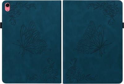 Vlinder - Bescherm-Etui Map geschikt voor Apple iPad 10 - A16 - 10.9 - 2022 - 2025 - Blauw