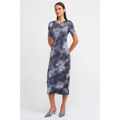 Tie-Dye Bodycon Midi Jurk